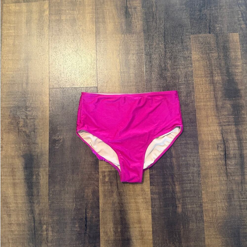Albion High Waisted Magenta Bikini Bottom Swim Briefs Size M